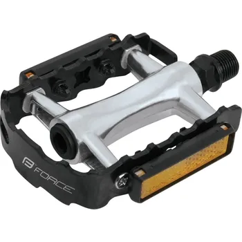 Pedál na kolo Pedály FORCE Al průmyslová ložiska - STŘÍBRNO-ČERNÉ