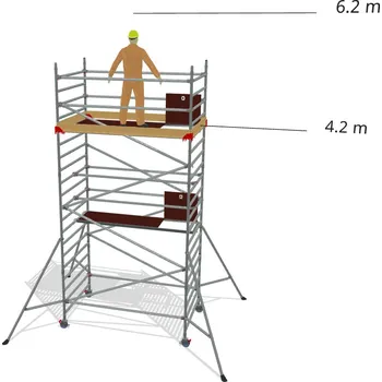 Lešení Hliníkové lešení Klimatek - výška 6,2 m - 2,5 m x 1,45 m (d/š)