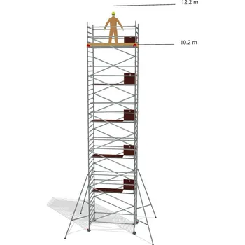 Lešení Hliníkové lešení Klimatek - výška 12,2 m - 2,5 m x 1,45 m (d/š)
