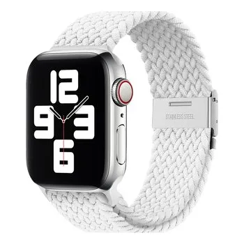 Chytré hodinky Pletený řemínek pro Apple Watch 42/44/45/46/49mm,Bílo-šedý