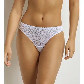 Kalhotky DIM DAILY DENTELLE THONG - Women's lace thong - white DIM bílá 3423738