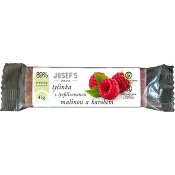 Josef´s snacks Ovocná tyčinka s lyof.malinou a karobem 45g