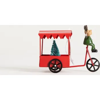 Vánoční ozdoba Vánoční dekorace TUKTUK kolo s vánočním stromečkem 754241