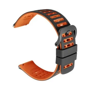 Chytré hodinky Dvojbarevný řemínek s přezkou 22mm,Černo-oranžový