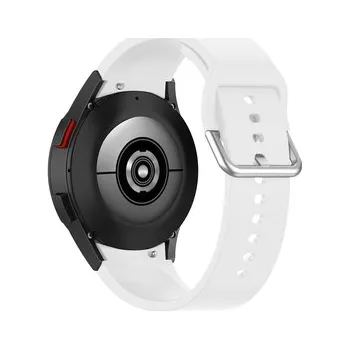 Chytré hodinky Jednobarevný řemínek s kovovou přezkou pro Samsung Galaxy Watch 4/5/6,Bílá