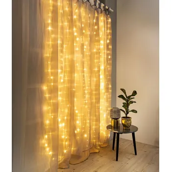 Vánoční dekorace LED světelný závěs Shine stříbrná