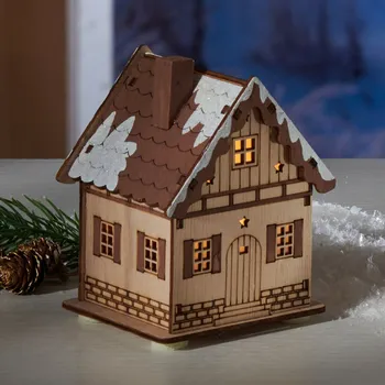 Domek s LED osvětlením č. 3 Každý 9 x 8 x 11 cm