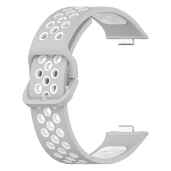 Chytré hodinky Dvojbarevný řemínek pro Huawei Fit 3,Šedo-Bílá