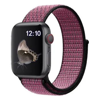 Chytré hodinky Nylonový řemínek pro Apple Watch 42/44/45/46/49mm,Růžovo-Černá