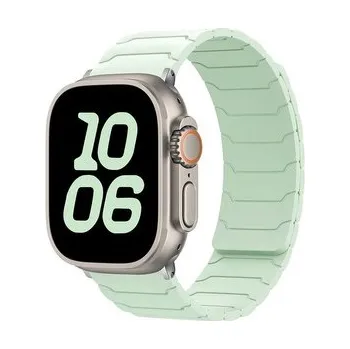 Chytré hodinky Silikonový magnetický řemínek pro Apple Watch 42/44/45/46/49mm,Mentolový