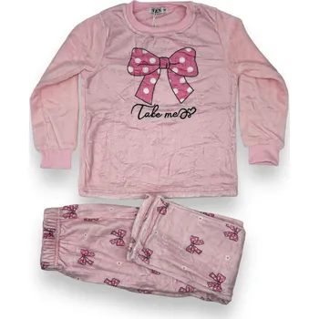 Dívčí pyžamo Sezon Dívčí fuchsiové mikroplyšové pyžamo s dlouhým rukávem MINNIE Barva: Růžová, Velikost: 164