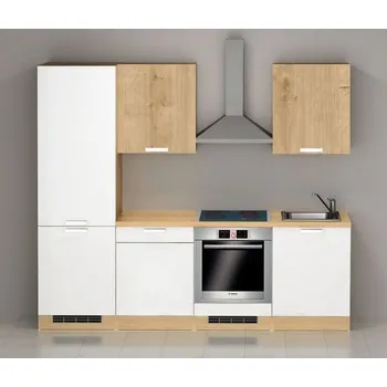 Kuchyňská linka EBS TIME kuchyňský blok 2,4 m, bílá mat/dub arlington