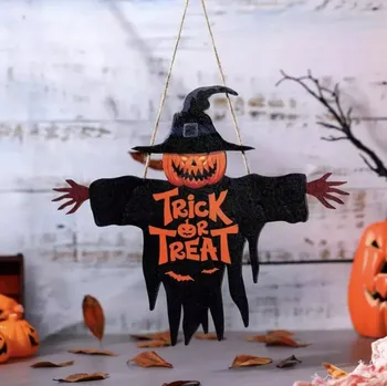 Malá dekorace na dveře - HALLOWEEN - STRAŠÁK (Značka: GUANGDONG )