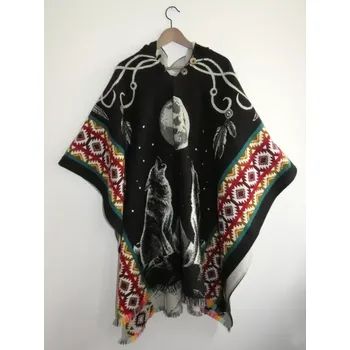 Dámské pončo Pončo (lamí vlna, Ekvádor, vlk III)