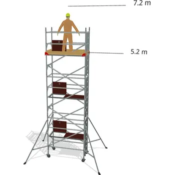Lešení Hliníkové lešení Klasiko - výška 7,2 m - 1,8 m x 0,85 m (d/š)