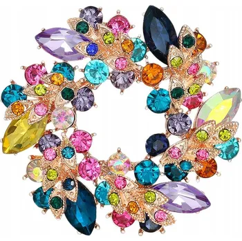 Brož Brož PINETS Barevný věnec Zirkony