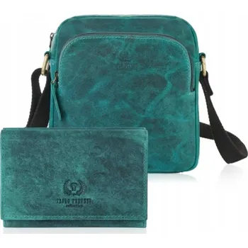 Paolo Peruzzi kabelka kabelka přes rameno z pravé kůže zelená