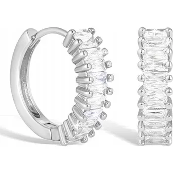 Náušnice KRÁSNÉ NÁUŠNICE Kruhy SE Stříbrným Leskem a Zirkon