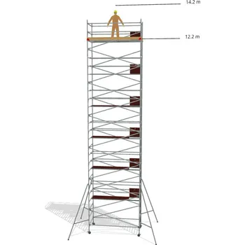 Lešení Hliníkové lešení Klasiko - výška 14,2 m - 3,2 m x 1,45 m (d/š)