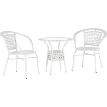 Zahradní sestava Zahradní ratanový set JENAR 1+2 umělý ratan bílý, ocel