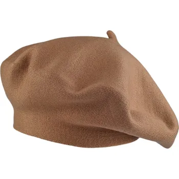 Čepice Dámský pletený baret - 3 béžová velbloudí