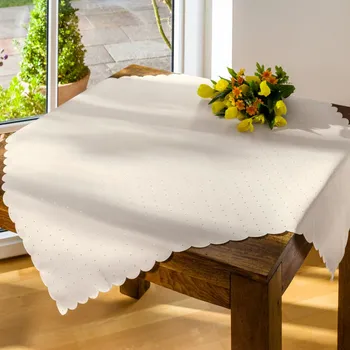 ubrus Žakárový ubrus Puntíky přírodní 130x225 cm 130x225 cm