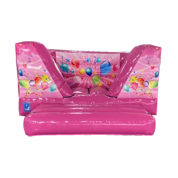 Skákací hrad Skákací hrad „V“ Pink- růžový | Profi PVC hrad pro děti 2–6 let do herny