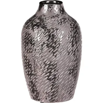 Váza Keramická váza - tvar antické nádoby v. 22 cm, stříbrná