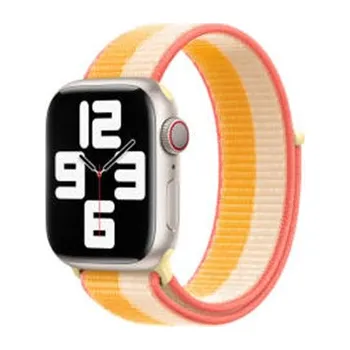 Chytré hodinky Nylonový řemínek pro Apple Watch 42/44/45/46/49mm,Žluto-béžová