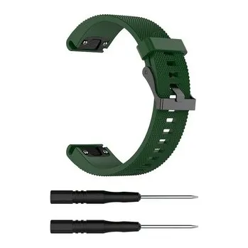 Chytré hodinky QuickFit silikonový vroubkovaný řemínek s přezkou 20mm,Armádně zelený