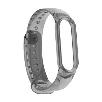 Chytré hodinky Silikonový průhledný řemínek měnící barvu Mi Band 5/6/7,Černý