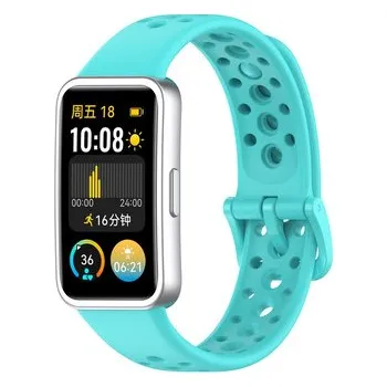 Chytré hodinky Perforovaný řemínek pro Huawei Band 8/9/10,Tyrkysová
