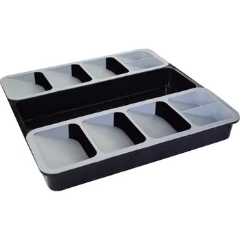 Příborník do zásuvky Úsporný příborník široký šedá/černá 40x40x5,5 cm