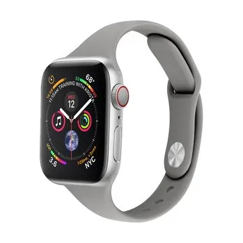 Příslušenství k chytrým hodinkám Silikonový tenký řemínek pro Apple Watch 38/40/41/42(S10)mm,Šedý