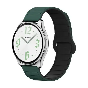 Chytré hodinky Dvojbarevný magnetický řemínek 22mm,Tmavězeleno-černý