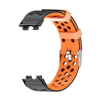 Chytré hodinky Perforovaný řemínek s přezkou Huawei Band 8/9/10,Černo-Oranžová