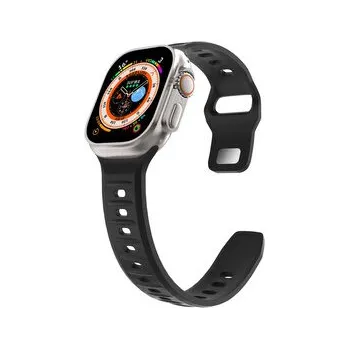 Chytré hodinky Silikonový vroubkovaný řemínek pro Apple Watch 38/40/41/42(S10)mm,Černý