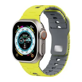 Chytré hodinky Perforovaný dvojbarevný řemínek pro Apple Watch 38/40/41/42(S10)mm,Limetkovo-šedý