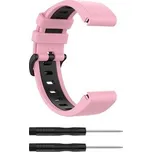 QuickFit silikonový dvojbarevný řemínek s přezkou 22mm,Růžovo-černý