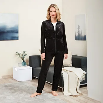 Domácí oblek se třpytkami černá L