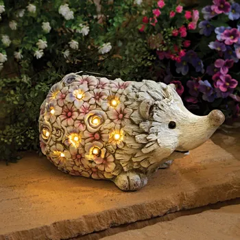 Zahradní dekorace Solární ježek s květy