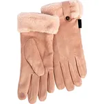 Dámské rukavice v semišovém vzhledu růžová uni