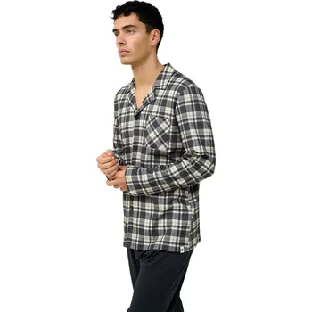 Pánské pyžamo Pánské bavlněné pyžamo s knoflíky a kostkovanou košilí Vamp 23642 dark gray velikost L