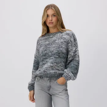 Dámský svetr Reserved - Svetr se spadlou linií ramen - středně šedá - 413GP-85M - 413GP-85M-XL
