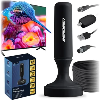 Televizní anténa 360 stupňová vnitřní anténa TV ultra HD 4K Berdsen BD-956 černá
