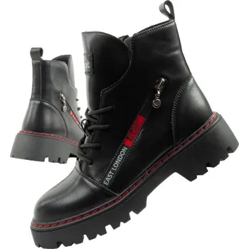 Dámská móda Lee Cooper boty dámské trappery dámské zateplené kožené slingbacks černé červené dámské boty 41