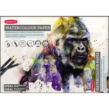 Výtvárné potřeby Skicák DERWENT Watercolour Paper A2 / 12 listů / 300g/m2