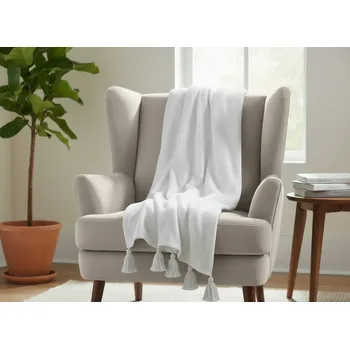 deka Bavlněný pléd MARLOW bílá 125x150 cm France