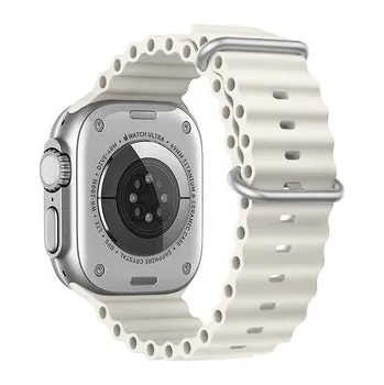 Vroubkovaný řemínek s přezkou pro Apple Watch 38/40/41/42(S10)mm,Slonová Kost