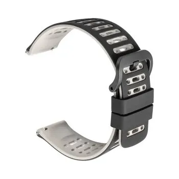 Chytré hodinky Dvojbarevný řemínek s přezkou 22mm,Černo-béžový